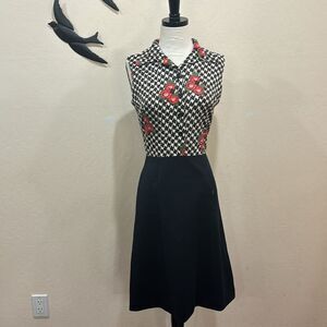 Vintage 1970's  Andrea Gayle Polyester Secretary Dress - S